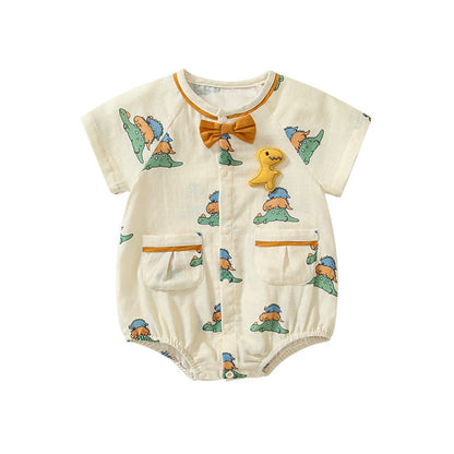 MyKids-USA® Baby Unisex Cute Cartoon Dinosaurs Pattern Short Sleeves bodysuit