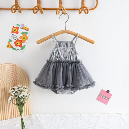 MyKids-USA® Baby Girls Cute Floral Sleeveless Dress Design bodysuit