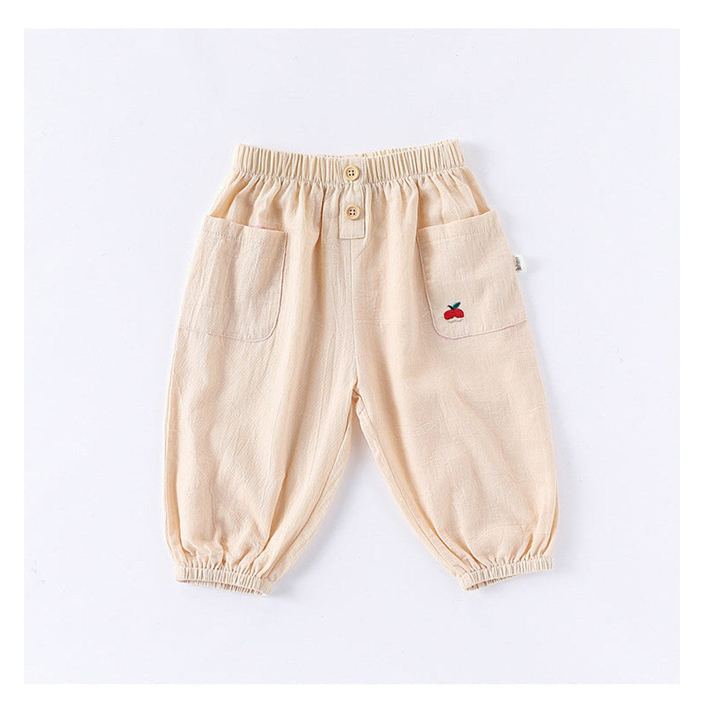 MyKids-USA® Children’s Breathable Simple Logo Embroidered Pocketed Fashion Casual Pants – Home Trousers