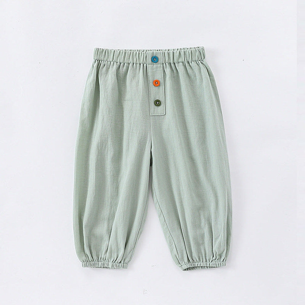 MyKids-USA® Children’s Comfortable Colorful Buttons Fashion Casual Plain Pants – Trousers