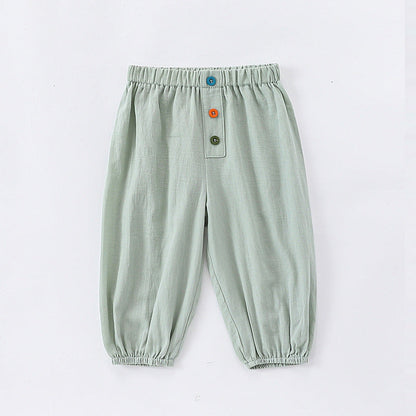 MyKids-USA® Children’s Comfortable Colorful Buttons Fashion Casual Plain Pants – Trousers