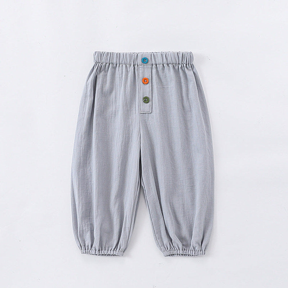 MyKids-USA® Children’s Comfortable Colorful Buttons Fashion Casual Plain Pants – Trousers
