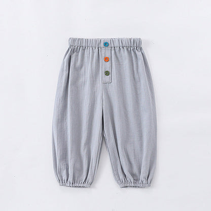 MyKids-USA® Children’s Comfortable Colorful Buttons Fashion Casual Plain Pants – Trousers