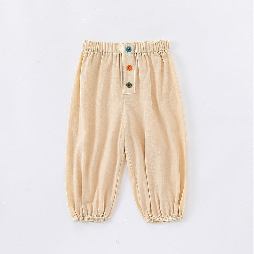MyKids-USA® Children’s Comfortable Colorful Buttons Fashion Casual Plain Pants – Trousers