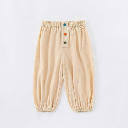 MyKids-USA® Children’s Comfortable Colorful Buttons Fashion Casual Plain Pants – Trousers