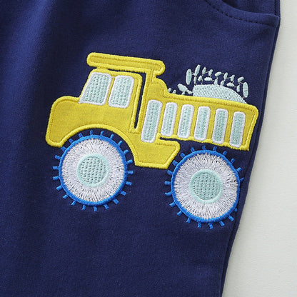 MyKids-USA® Kids Boys Cotton Casual Style Cartoon Embroidered Shorts