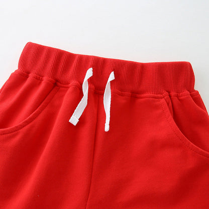 MyKids-USA® Kids Boys Cotton Casual Style Solid Color Shorts