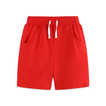 MyKids-USA® Kids Boys Cotton Casual Style Solid Color Shorts