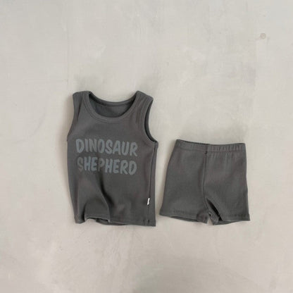 MyKids-USA® Baby Kids Letters Pattern Sleeveless Vest and Plain Shorts Clothing Set