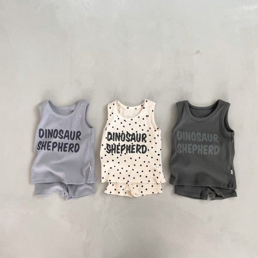 MyKids-USA® Baby Kids Letters Pattern Sleeveless Vest and Plain Shorts Clothing Set