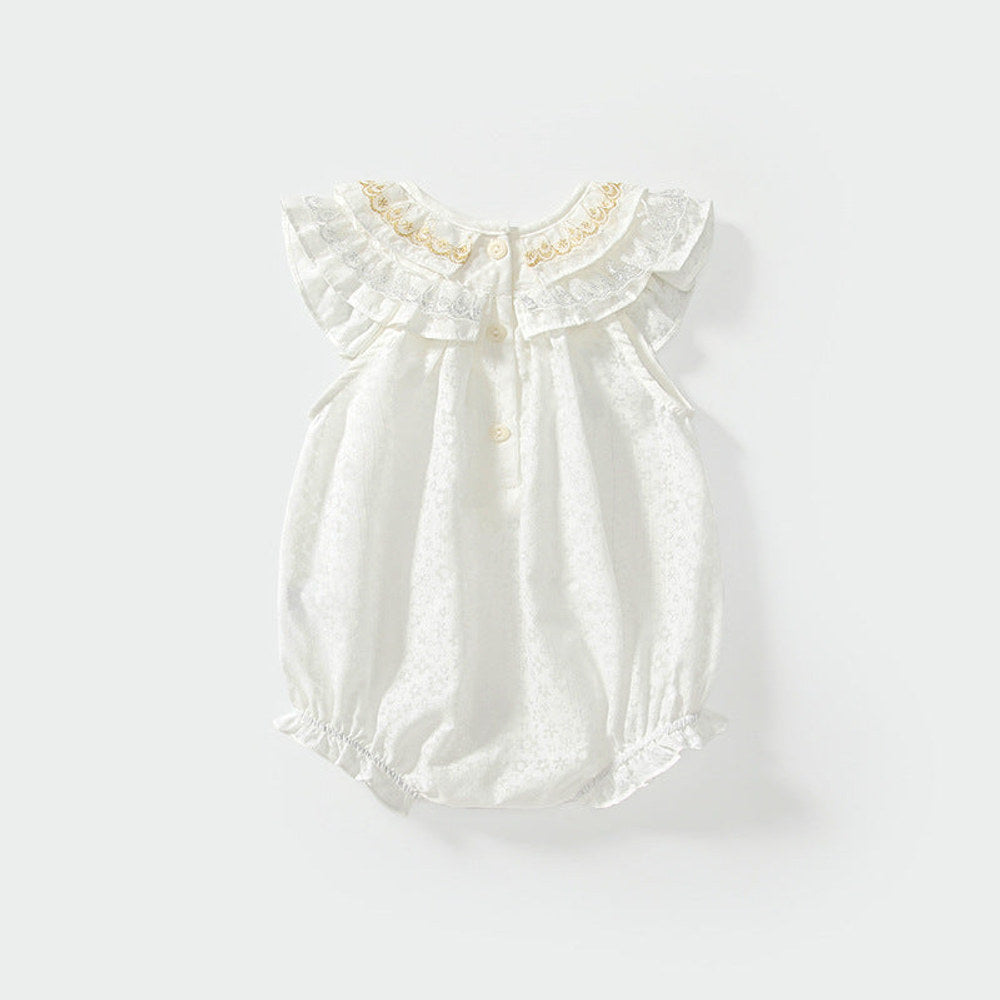 MyKids-USA® Baby Girls Sleeveless Simple Embroidery Pattern bodysuit