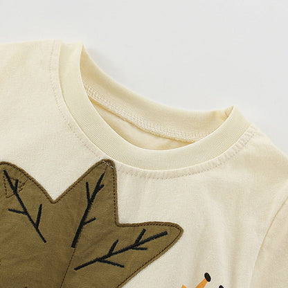 MyKids-USA® Baby Kids Jungle Animals Cartoon Pattern T-shirt and Shorts Clothing Set for Boys
