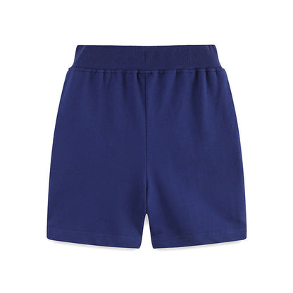MyKids-USA® Kids Boys Cotton Casual Style Cartoon Embroidered Shorts