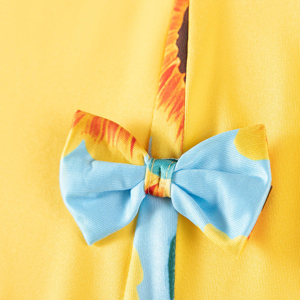 MyKids-USA® Butterfly-bows Decorated Fly Sleeves Dress for Stylish Girls