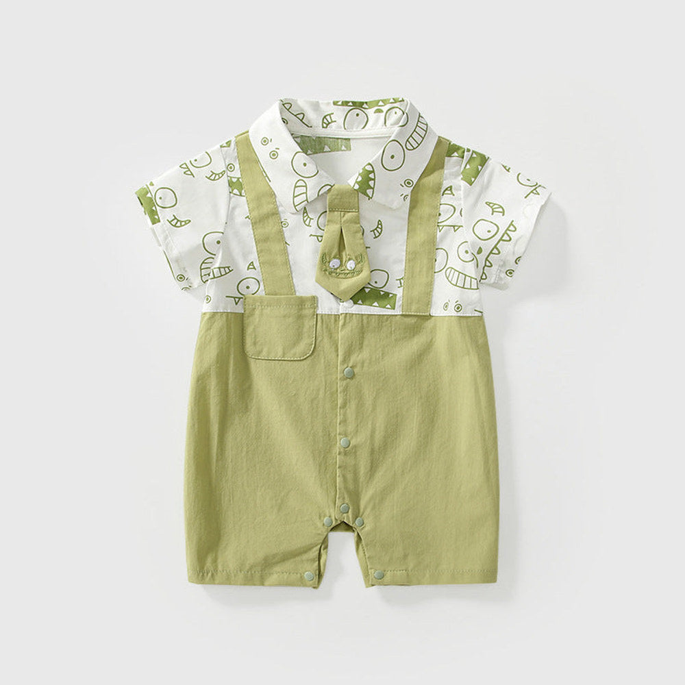 MyKids-USA® Baby Boys Short Sleeves Cute Overalls Pattern Rompers