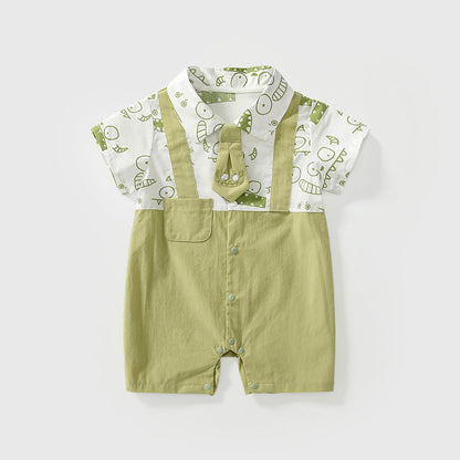 MyKids-USA® Baby Boys Short Sleeves Cute Overalls Pattern Rompers