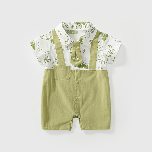 MyKids-USA® Summer Arrival Baby Boys Short Sleeves Cute Overalls Pattern Rompers