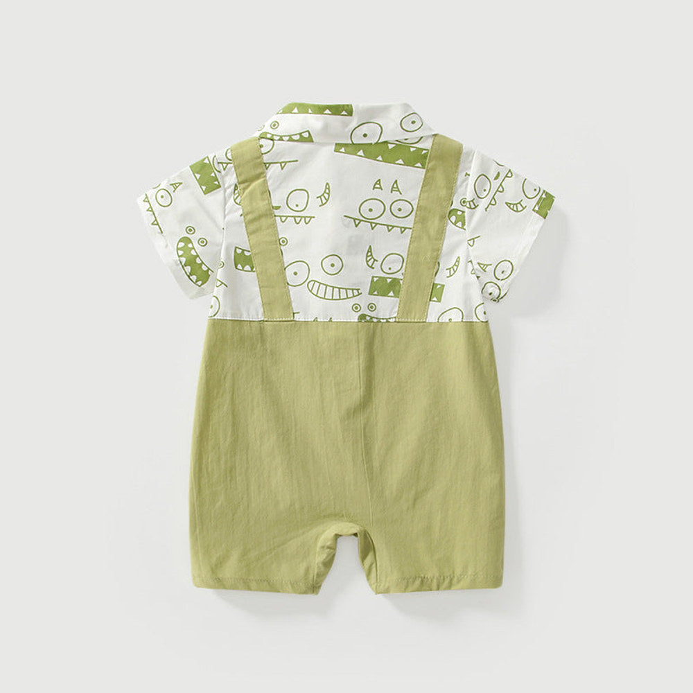 MyKids-USA® Baby Boys Short Sleeves Cute Overalls Pattern Rompers