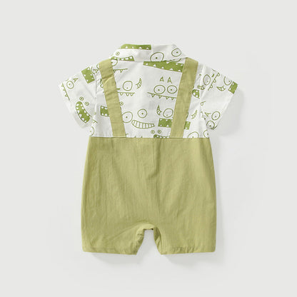 MyKids-USA® Baby Boys Short Sleeves Cute Overalls Pattern Rompers