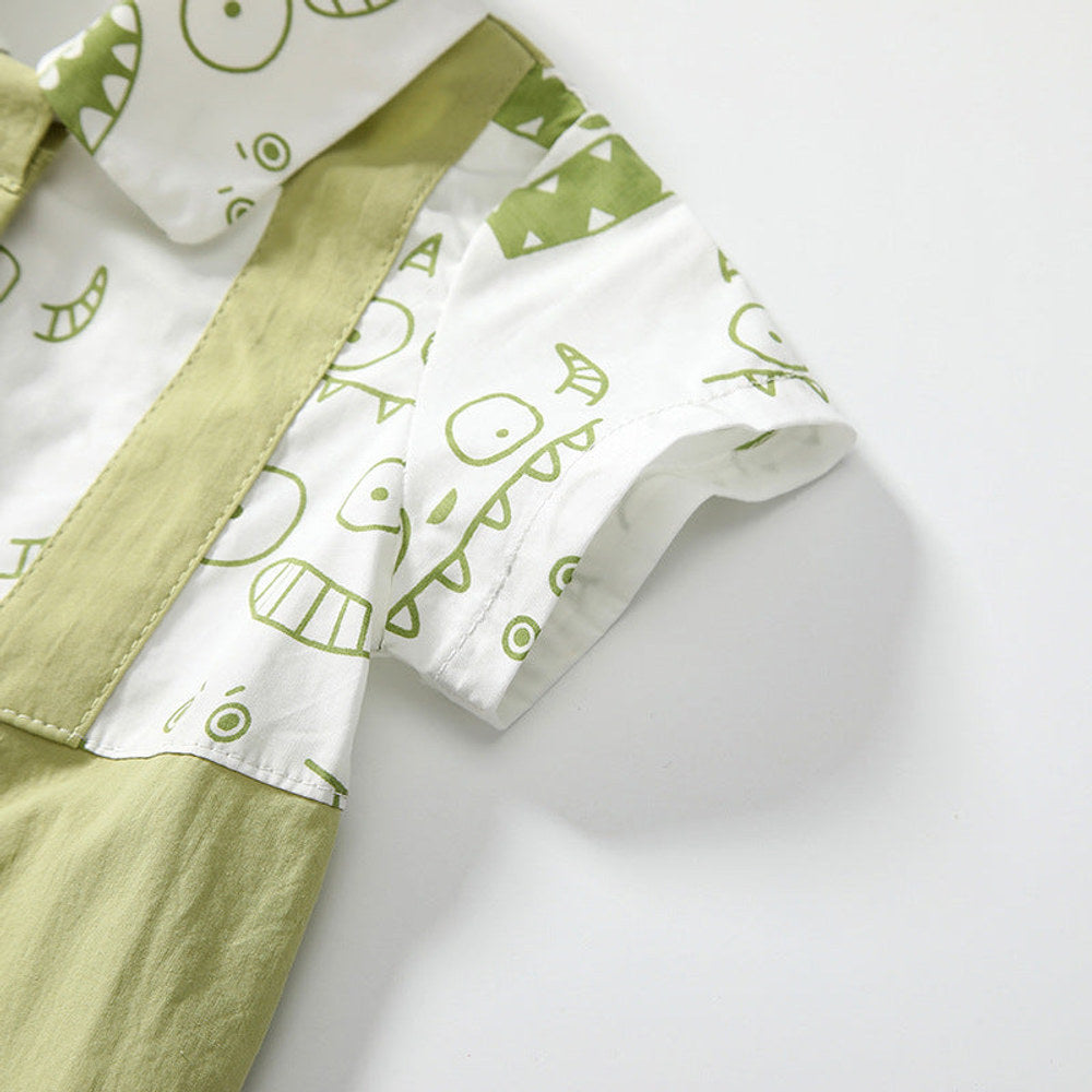 MyKids-USA® Baby Boys Short Sleeves Cute Overalls Pattern Rompers