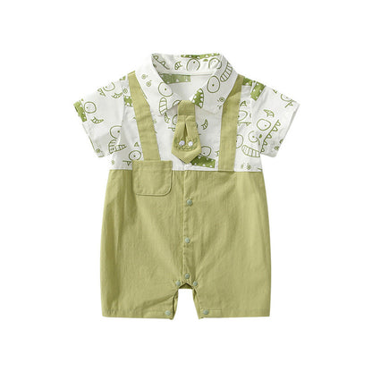 MyKids-USA® Baby Boys Short Sleeves Cute Overalls Pattern Rompers