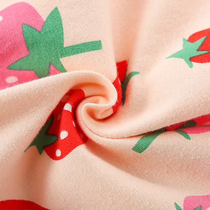 MyKids-USA® Strawberry Fruits Pattern Short Sleeves Dress for Stylish Girls