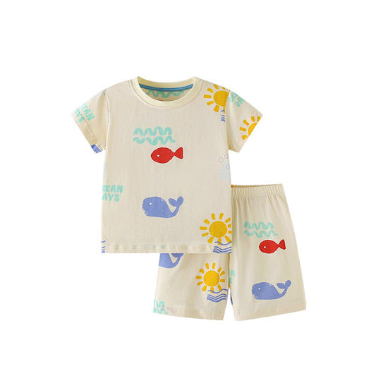 MyKids-USA® Baby Kids Fish Pattern T-shirt and Shorts Clothing Set for Boys