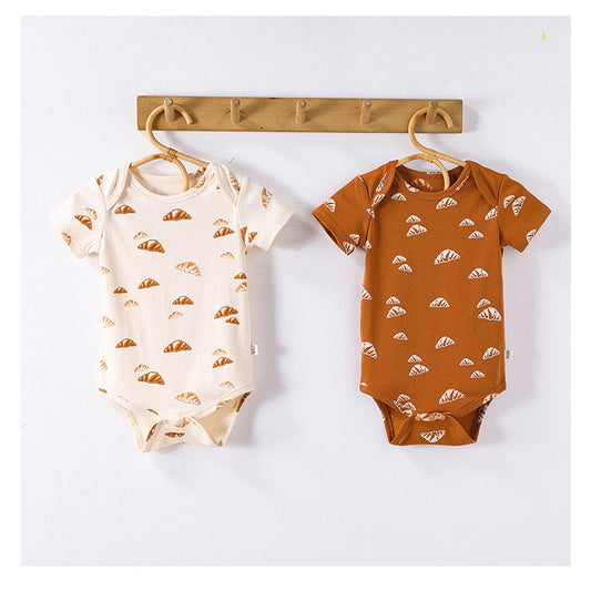 MyKids-USA® Baby Cute Cartoon Bread Pattern Short Sleeves bodysuit