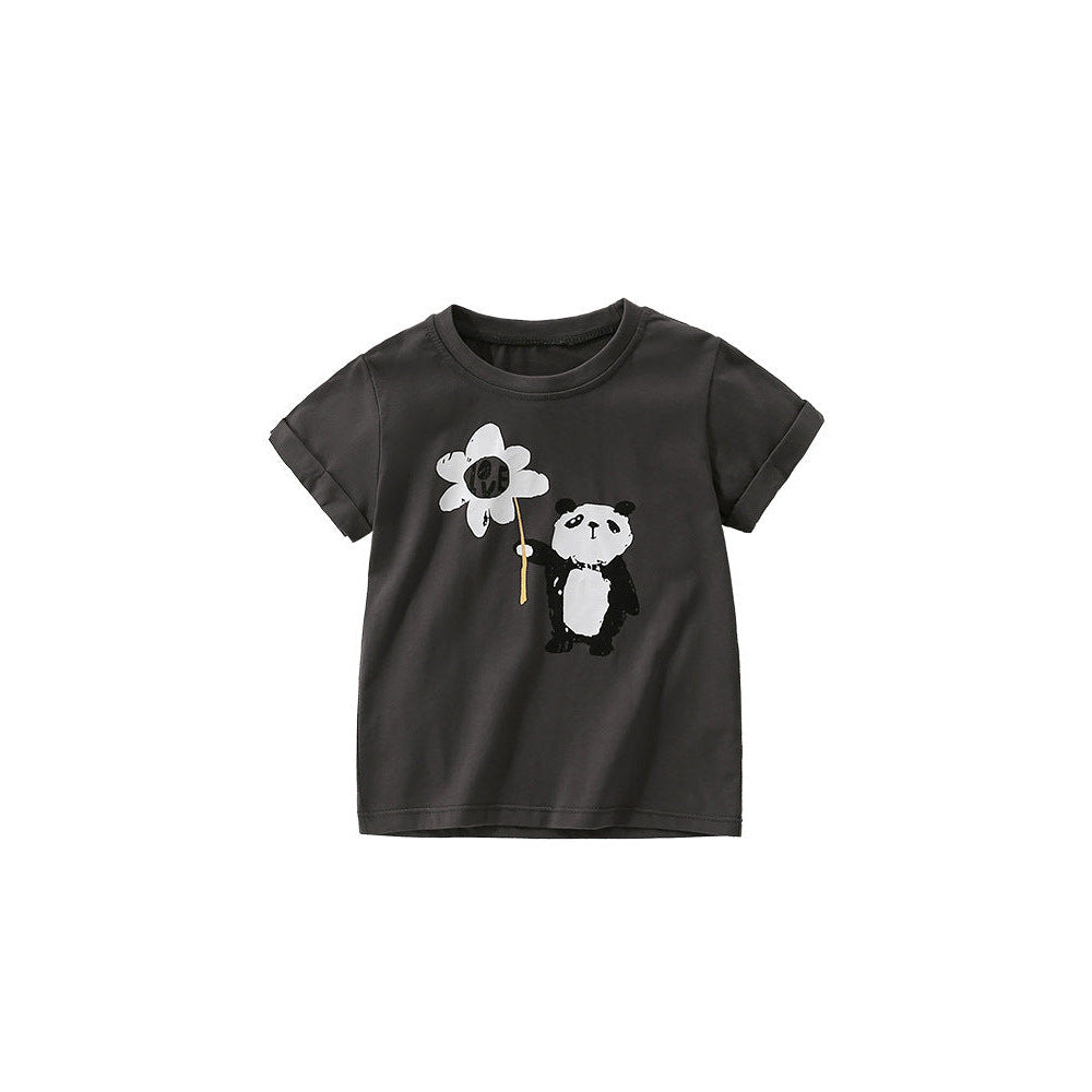 MyKids-USA® Boys’ Cartoon Panda Pattern T-shirt in European and American Style