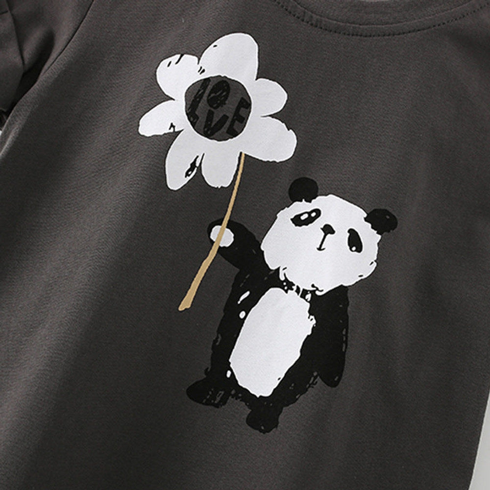 MyKids-USA® Boys’ Cartoon Panda Pattern T-shirt in European and American Style
