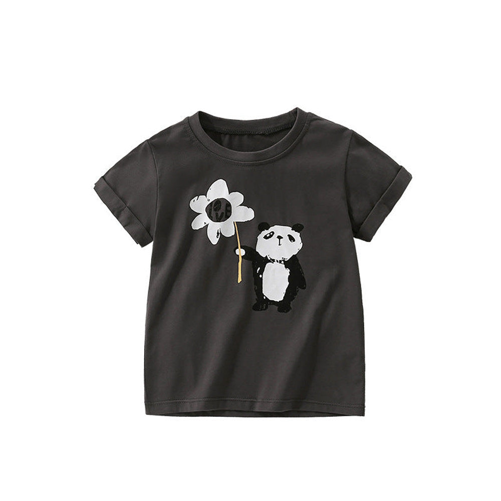 MyKids-USA® Boys’ Cartoon Panda Pattern T-shirt in European and American Style