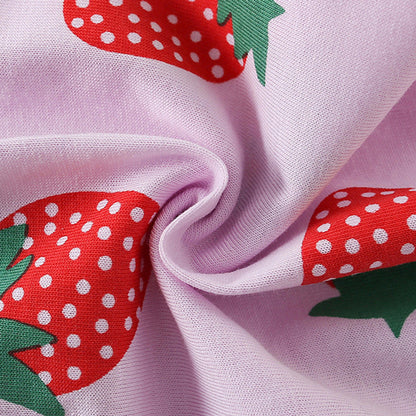 MyKids-USA® Baby Kids Strawberry Cartoon Pattern T-shirt and Shorts Clothing Set for Girls