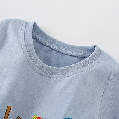 MyKids-USA® Boys’ Cartoon Animals and Farm Pattern T-shirt in European and American Style