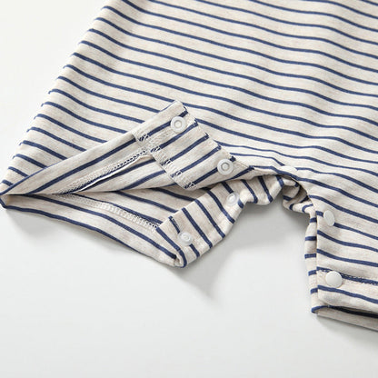 MyKids-USA® Baby Kids Sleeveless Casual Striped Navy Collar Rompers