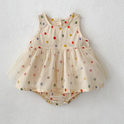 MyKids-USA® Baby Kids Polka Dots Pattern Sleeveless Top and Shorts Clothing Set or bodysuit for Girls