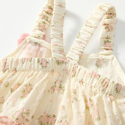 MyKids-USA® Baby Girls Cute Floral Pattern Sleeveless Strap bodysuit