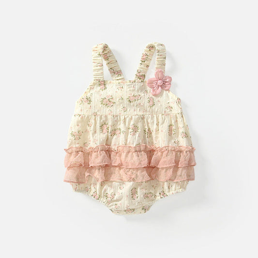 MyKids-USA® Baby Girls Cute Floral Pattern Sleeveless Strap bodysuit