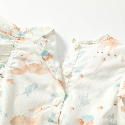 MyKids-USA® Baby Girls Cute Animals and Floral Pattern Fly Sleeves bodysuit