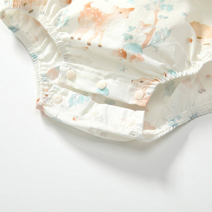 MyKids-USA® Baby Girls Cute Animals and Floral Pattern Fly Sleeves bodysuit