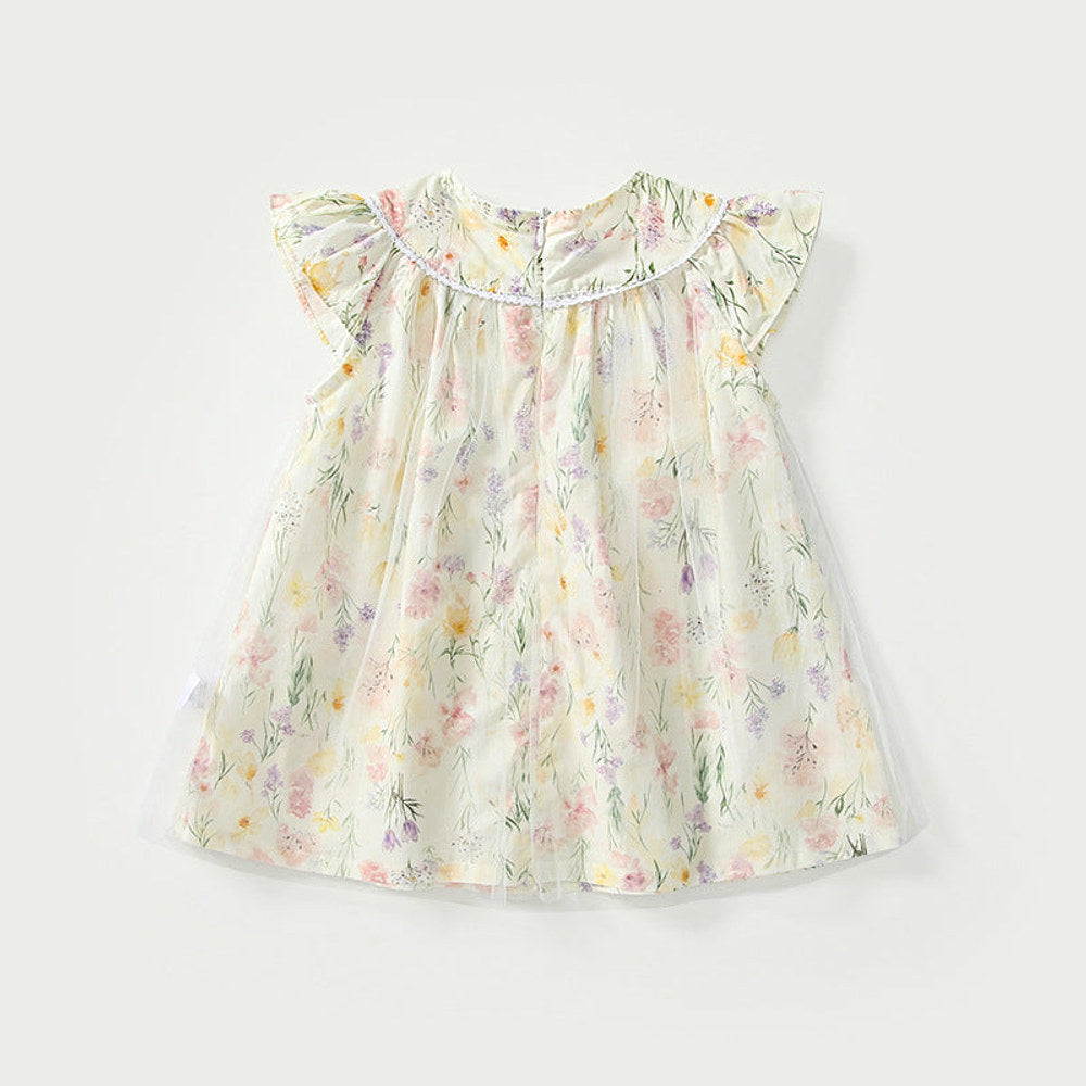 MyKids-USA® Baby Girls Cute Butterfly and Floral Pattern Fly Sleeves Dress