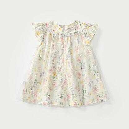 MyKids-USA® Baby Girls Cute Butterfly and Floral Pattern Fly Sleeves Dress