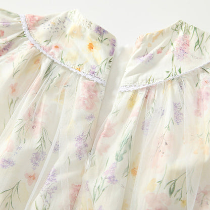 MyKids-USA® Baby Girls Cute Butterfly and Floral Pattern Fly Sleeves Dress