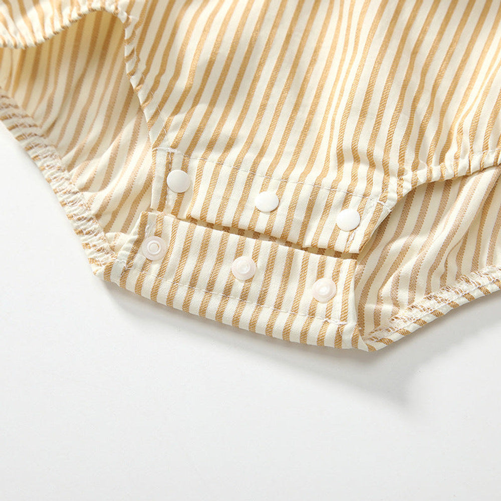 MyKids-USA® Baby Girls Short Sleeves Cute Overalls Pattern Striped bodysuit