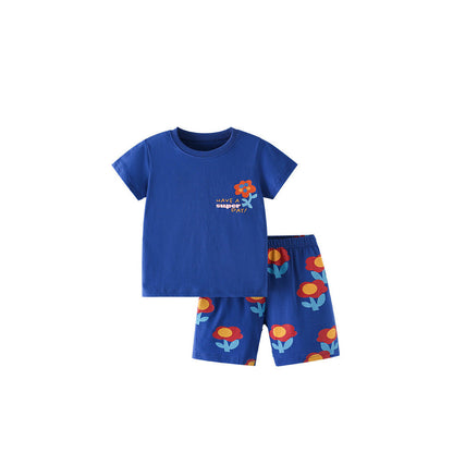 MyKids-USA® Baby Kids Flowers and Letters Pattern T-shirt and Shorts Clothing Set for Girls