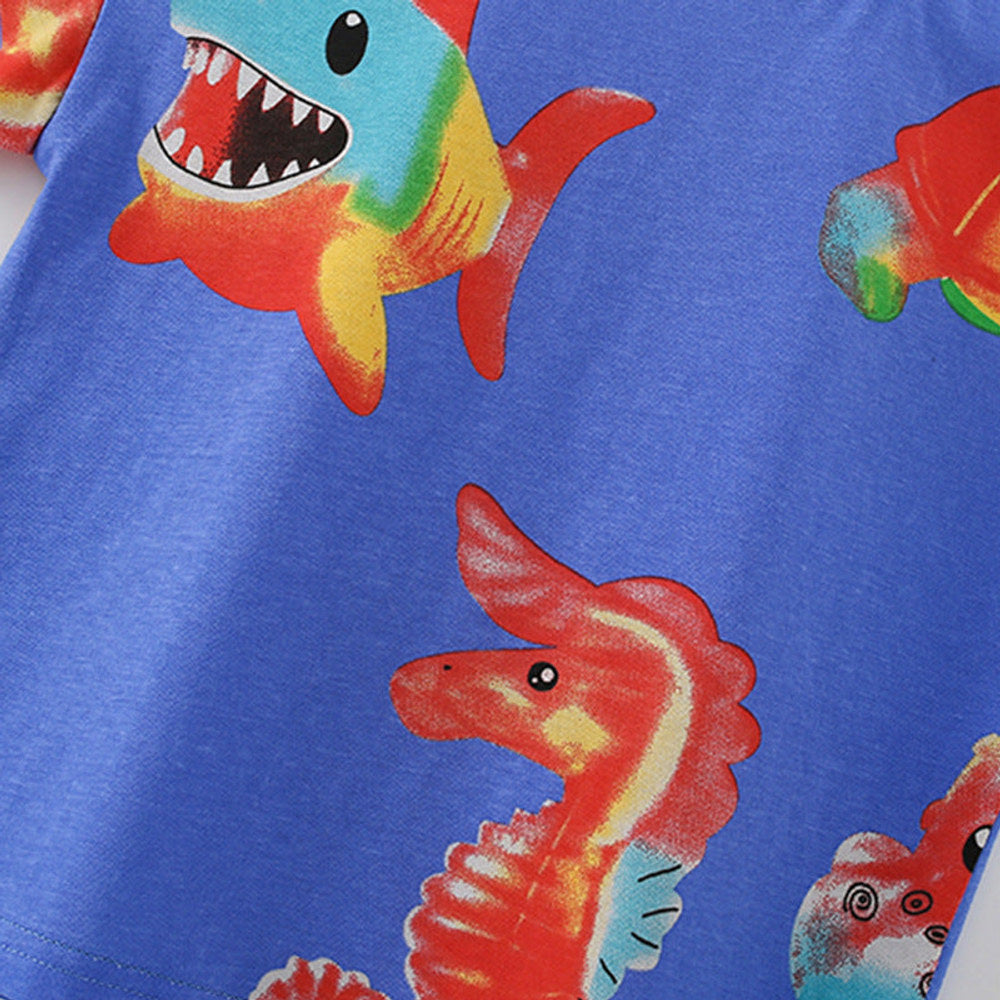 MyKids-USA® Baby Kids Fish Pattern T-shirt and Shorts Clothing Set for Boys