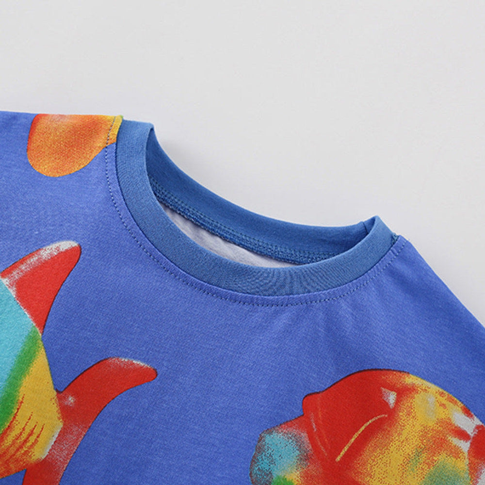 MyKids-USA® Baby Kids Fish Pattern T-shirt and Shorts Clothing Set for Boys