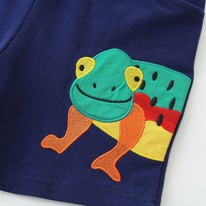 MyKids-USA® Kids Boys Cotton Casual Style Cartoon Animals Pattern Shorts