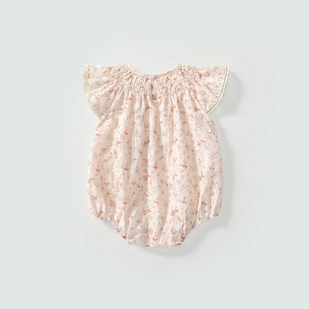 MyKids-USA® Fly Sleeves Flowers Pattern Butterfly-bow Decorated bodysuit for Stylish Girls
