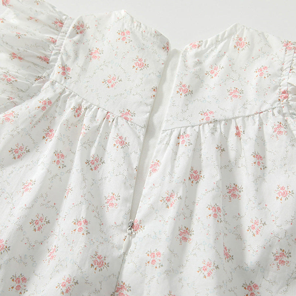 MyKids-USA® Baby Girls Cute Floral Embroidered and Printed Pattern Fly Sleeves Dress
