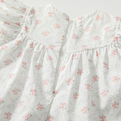 MyKids-USA® Baby Girls Cute Floral Embroidered and Printed Pattern Fly Sleeves Dress